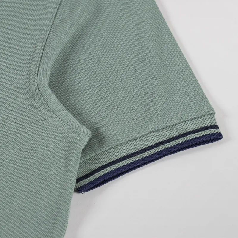 Fred Perry Twin Tipped Polo Shirt Bayleaf Dark Airforce Blue-3