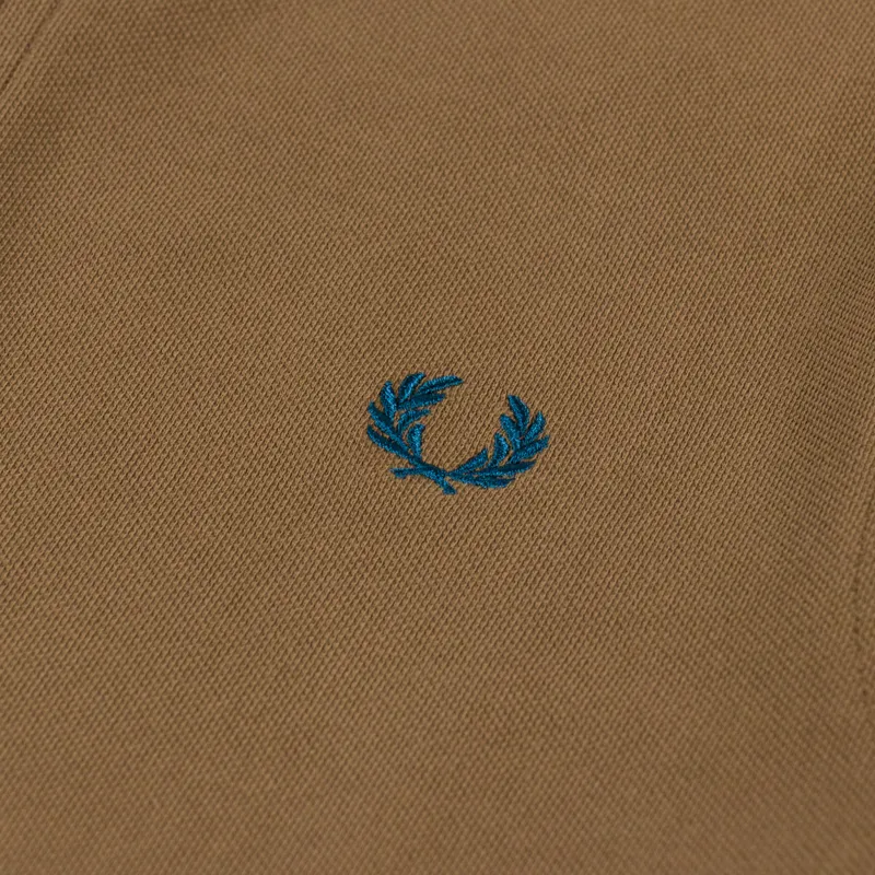 Fred Perry M3600 Twin Tipped Polo Shirt Shaded Stone Ecru Dark Petrol-3