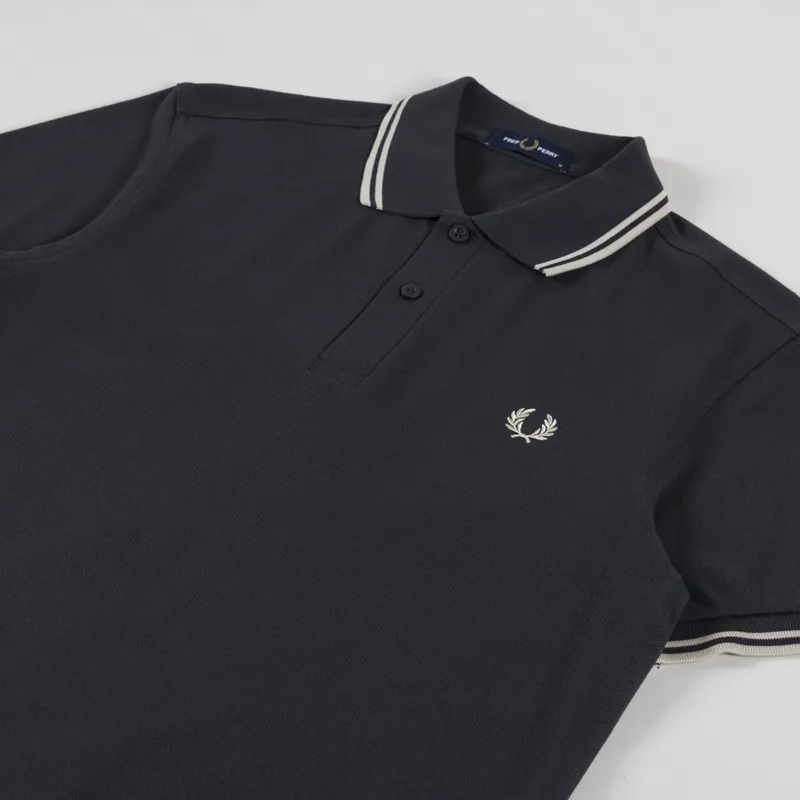 Fred Perry Twin Tipped Polo Shirt Anchor Grey Oatmeal-1