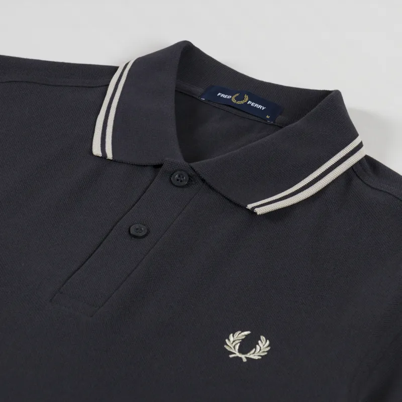 Fred Perry Twin Tipped Polo Shirt Anchor Grey Oatmeal-2