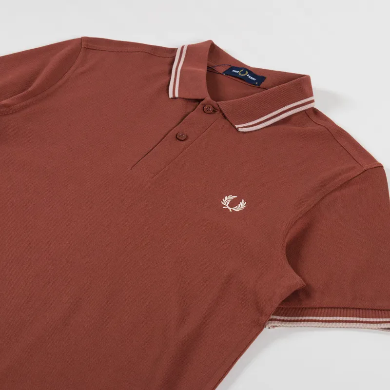 Fred Perry Twin Tipped Polo Shirt Whisky Brown Porridge Marl-1