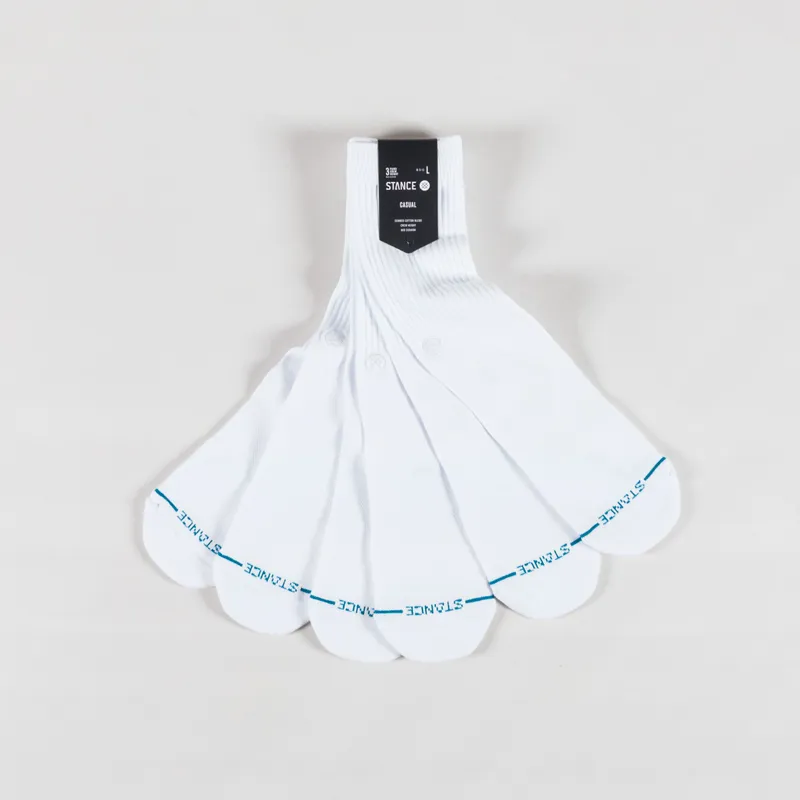 Stance Icon Crew Sock White/White - 3 Pairs