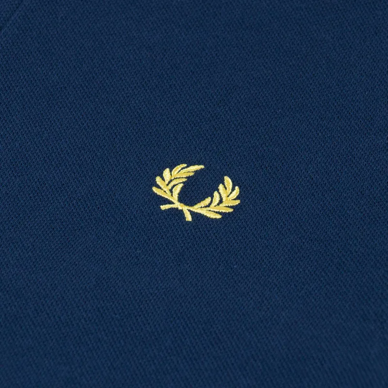 Fred Perry Plain Shirt Tennis Blue Lemon Barley-4