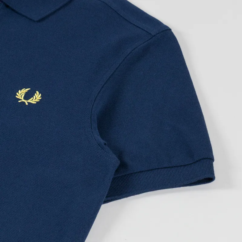 Fred Perry Plain Shirt Tennis Blue Lemon Barley-3