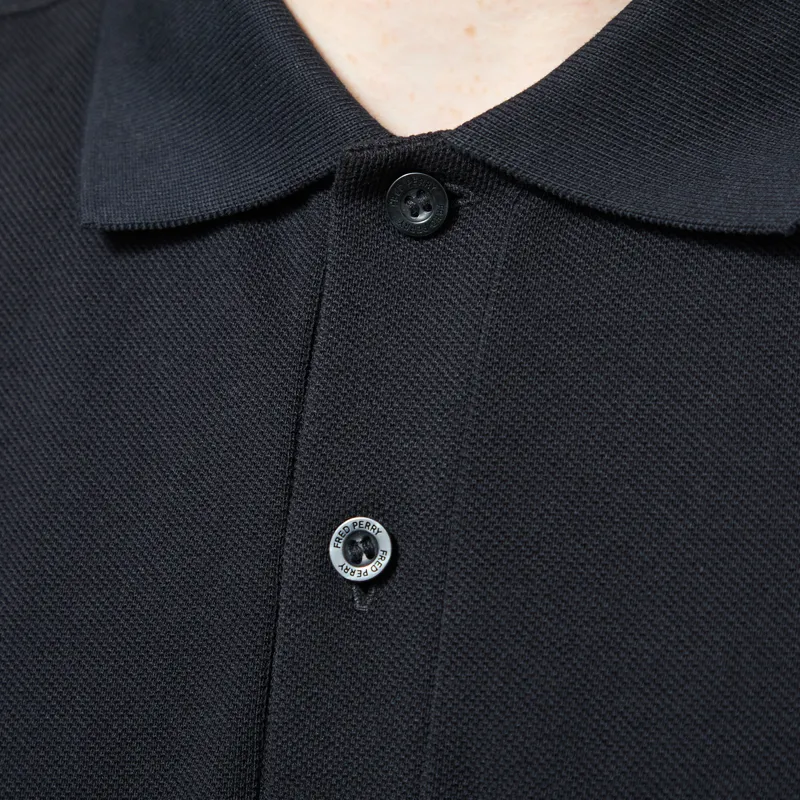 Fred Perry Plain Shirt Black Laurel Wreath Green-4