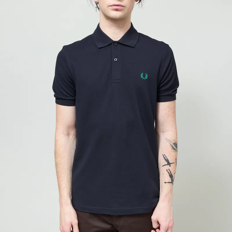 Fred Perry Plain Shirt Navy Sport Green