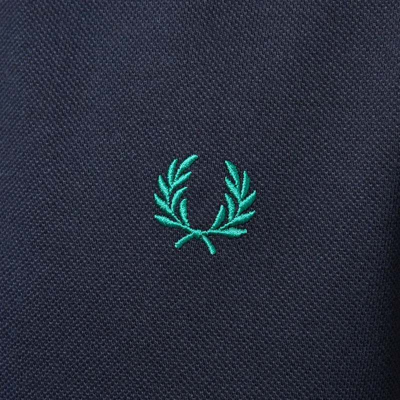 Fred Perry Plain Shirt Navy Sport Green-6