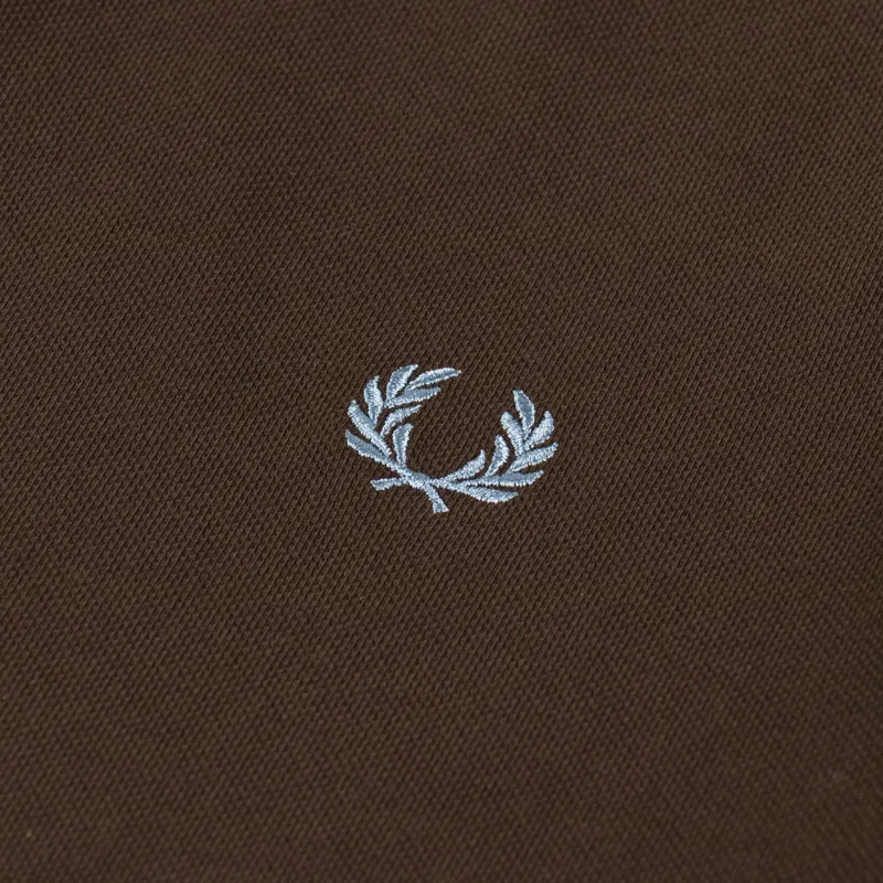 Fred Perry Plain Shirt Burnt Tobacco Stockport Blue-3