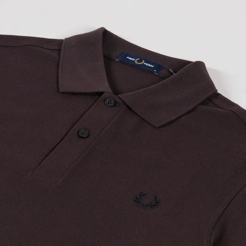 Fred Perry Plain Shirt Rich Brown Black-2