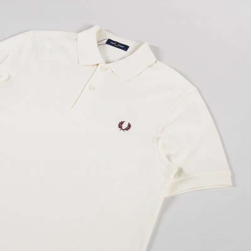 Fred Perry Plain Shirt Ecru Oxblood-1