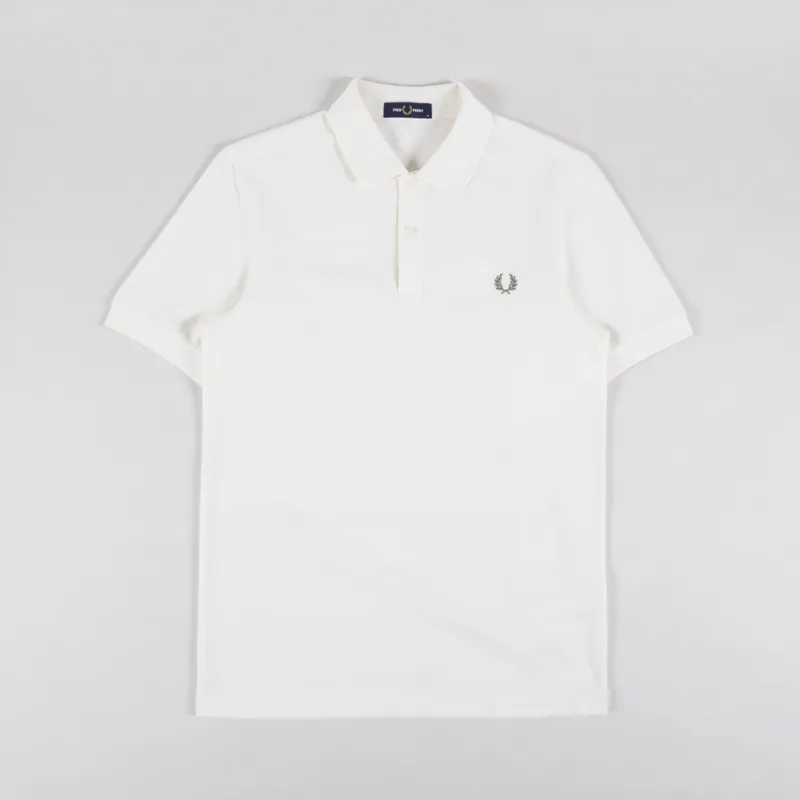 Fred Perry Plain Shirt Light Ecru Olive Mint