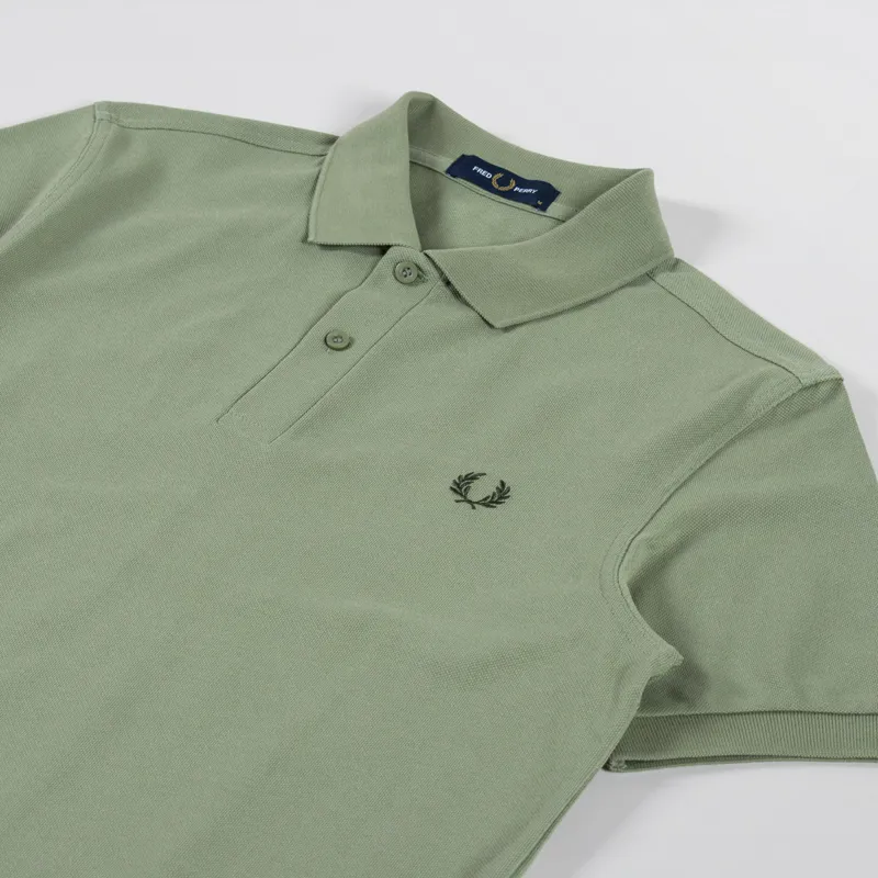 Fred Perry Plain Shirt Olive Mint Green-1