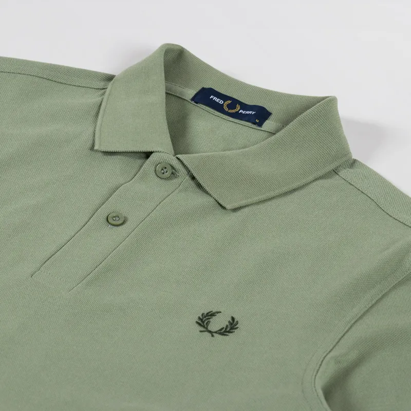 Fred Perry Plain Shirt Olive Mint Green-2
