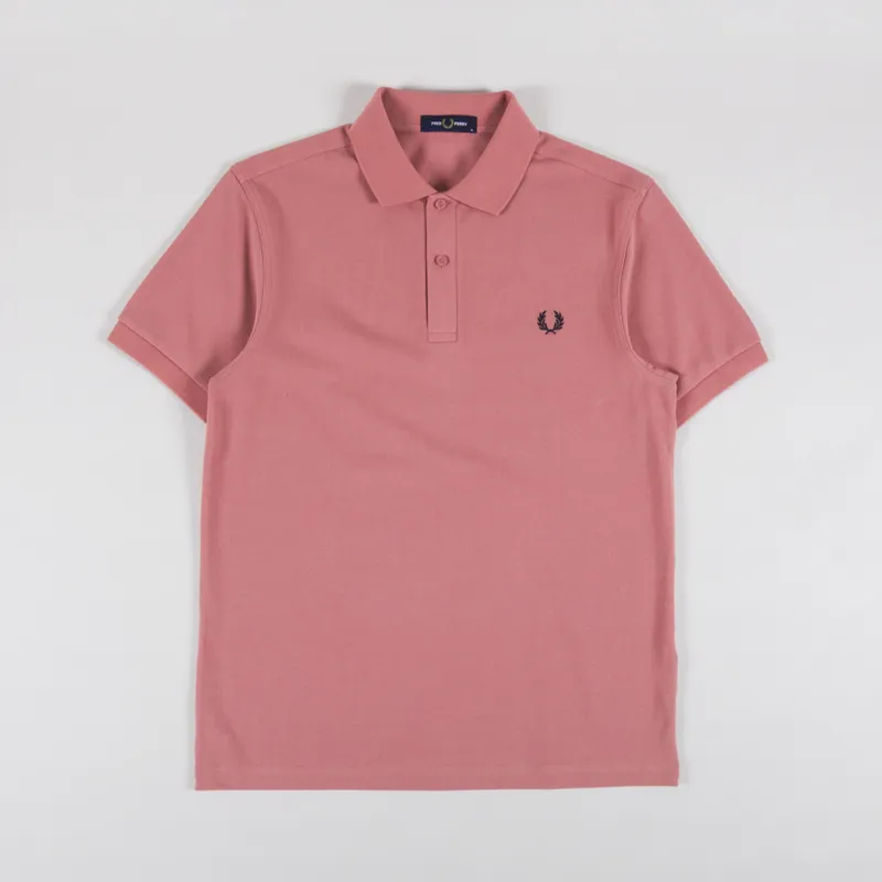 Fred Perry Plain Shirt Putty Pink Navy