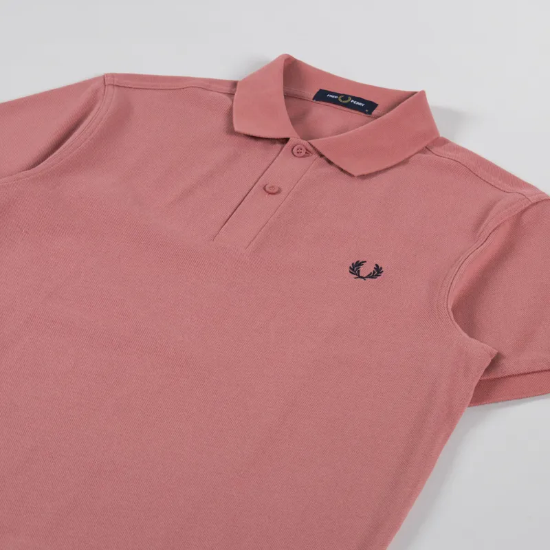 Fred Perry Plain Shirt Putty Pink Navy-1