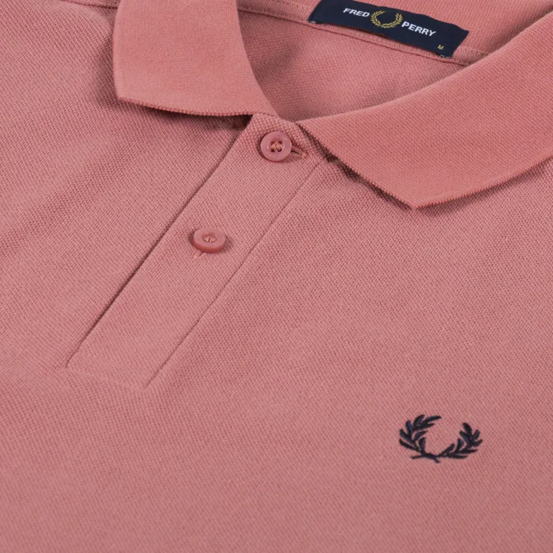 Fred Perry Plain Shirt Putty Pink Navy-2