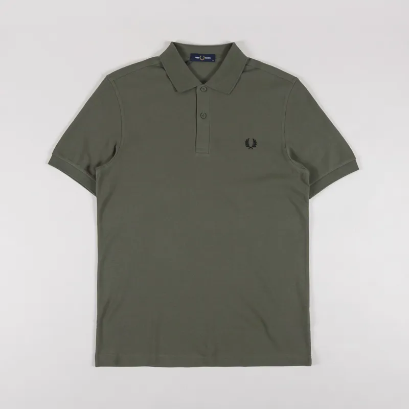 Fred Perry Plain Shirt Laurel Wreath Green Black
