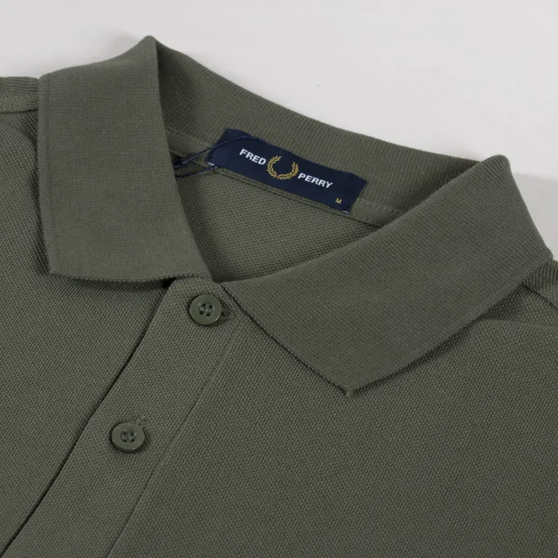 Fred Perry Plain Shirt Laurel Wreath Green Black-2