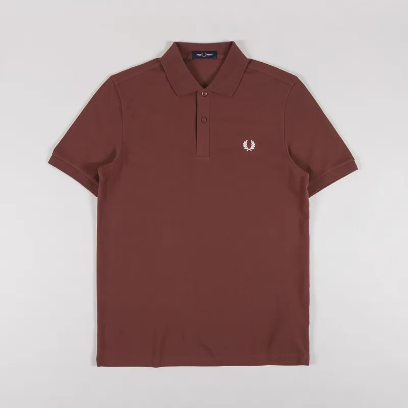 Fred Perry Plain Shirt Whisky Brown Ecru