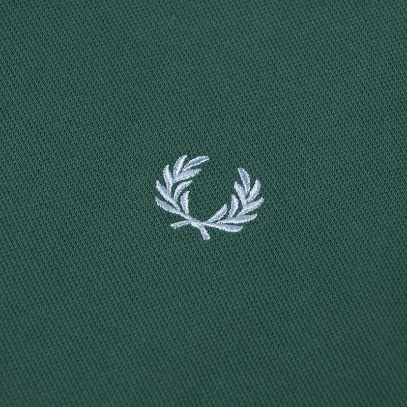 Fred Perry Plain Shirt Sport Green Track Blue-4