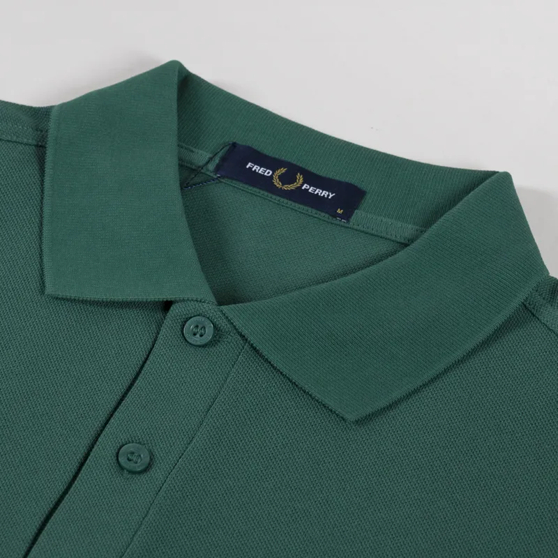 Fred Perry Plain Shirt Sport Green Track Blue-2