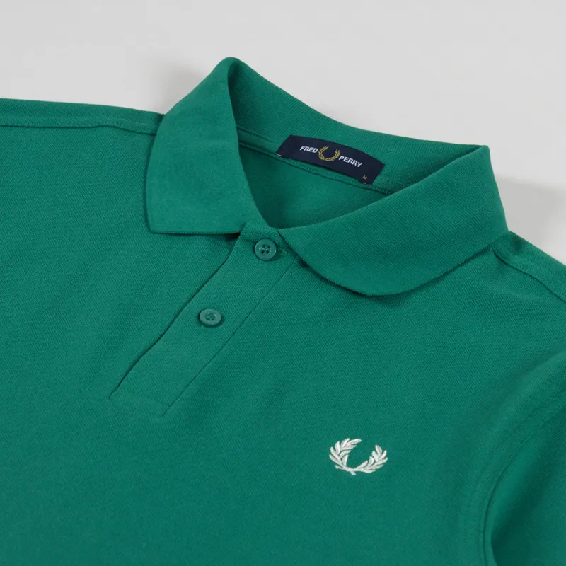 Fred Perry Plain Shirt Label Green Ecru-2
