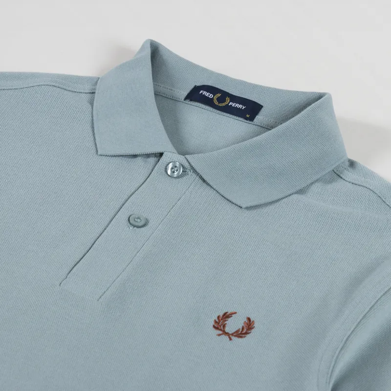 Fred Perry Plain Shirt Silver Blue Cinnamon-2