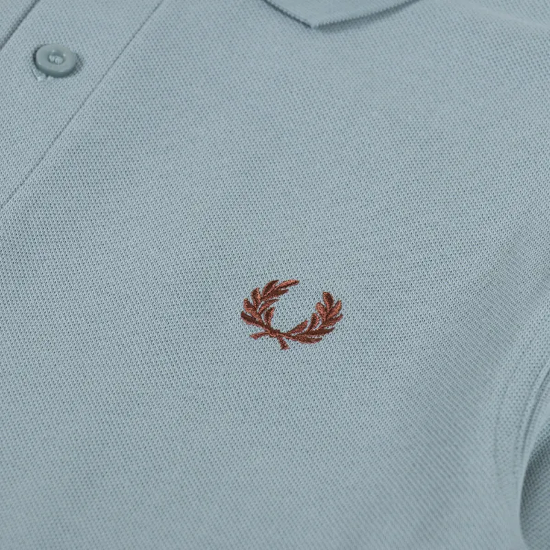 Fred Perry Plain Shirt Silver Blue Cinnamon-3