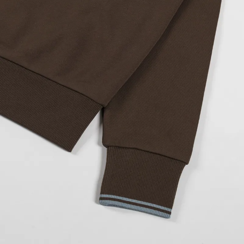 Fred Perry Crew Neck Sweatshirt Burnt Tobacco Stockport Blue-6