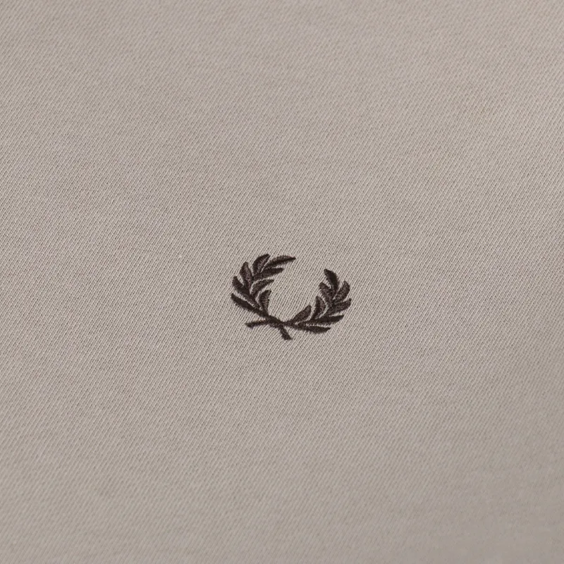 Fred Perry Crew Neck Sweatshirt Warm Oat Court Green Tobacco-5