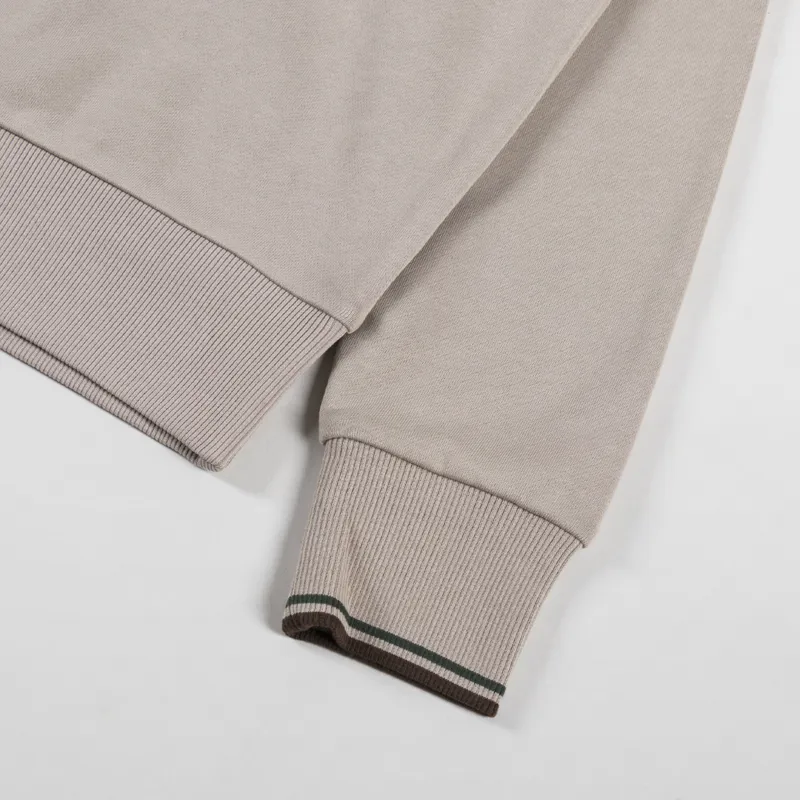 Fred Perry Crew Neck Sweatshirt Warm Oat Court Green Tobacco-6