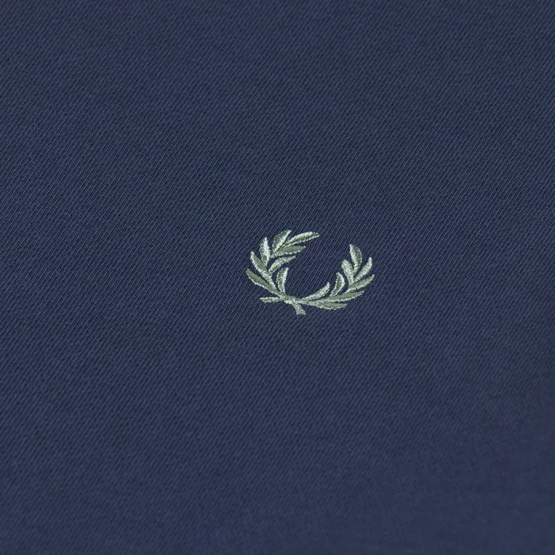 Fred Perry Crew Neck Sweatshirt Dark Airforce Ecru Seagrass-5