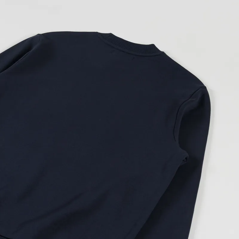 Fred Perry Crew Neck Sweatshirt Navy Brandy Rich Brown-3
