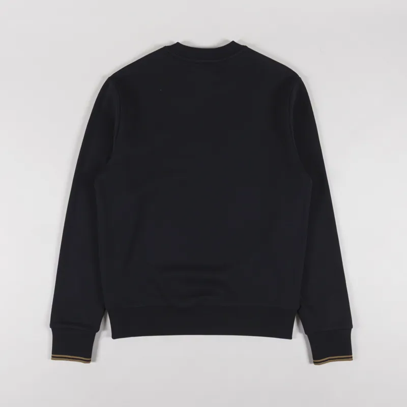Fred Perry Crew Neck Sweatshirt Black Shaded Stone-1