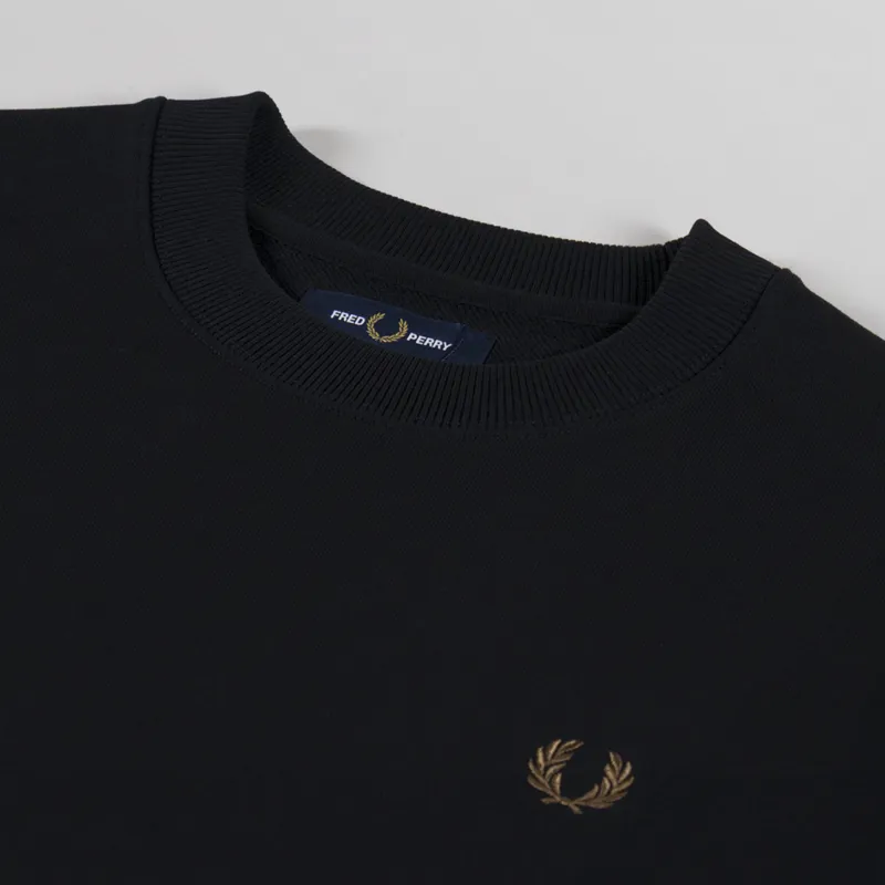 Fred Perry Crew Neck Sweatshirt Black Shaded Stone-4