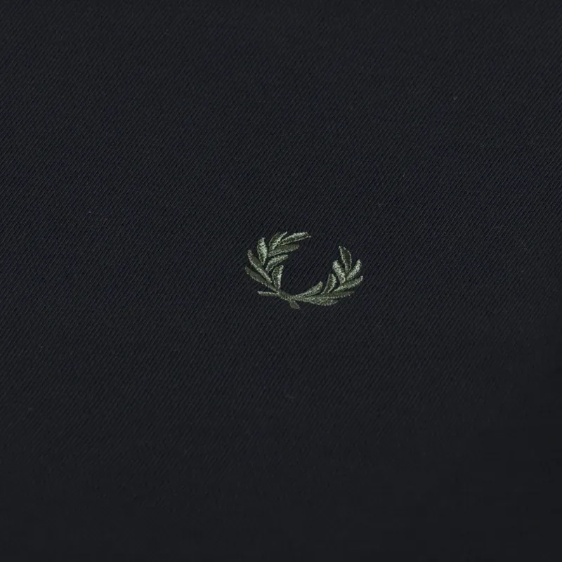 Fred Perry Crew Neck Sweatshirt Black Ecru Laurel Wreath Green-4