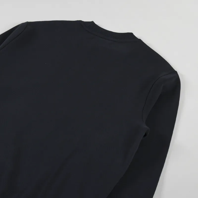 Fred Perry Crew Neck Sweatshirt Black Ecru Laurel Wreath Green-3