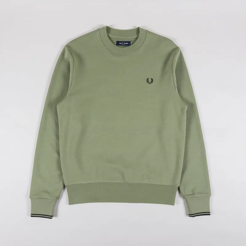 Fred Perry Crew Neck Sweatshirt Olive Mint