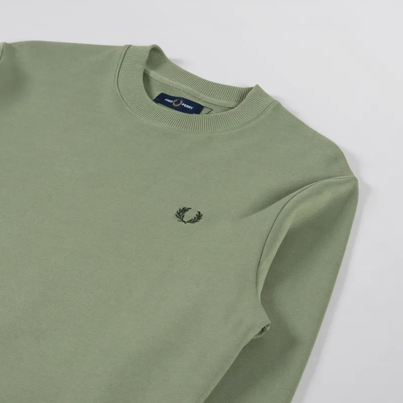 Fred Perry Crew Neck Sweatshirt Olive Mint-2