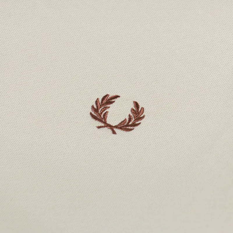 Fred Perry Crew Neck Sweatshirt Oatmeal Whisky Brown-4