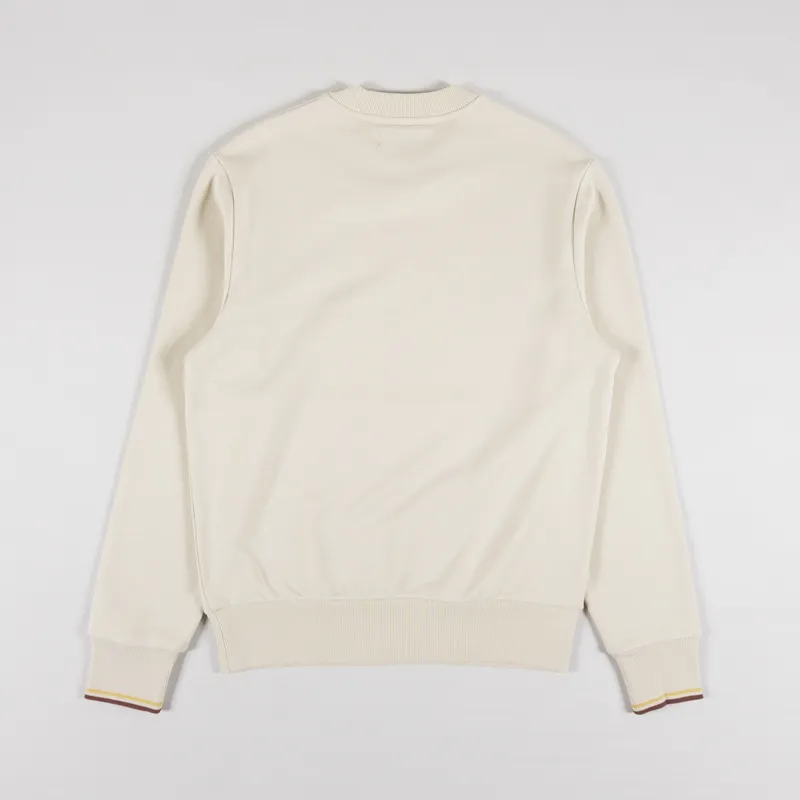 Fred Perry Crew Neck Sweatshirt Oatmeal Whisky Brown-1