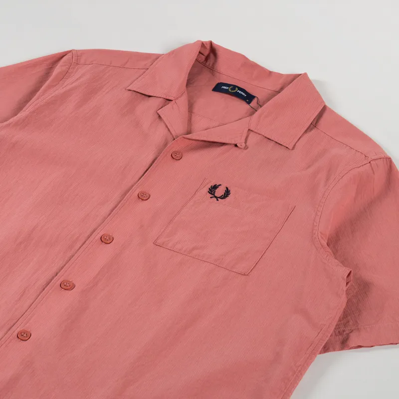 Fred Perry Lightweight Texture Revere Collar Shirt Putty Pink-1