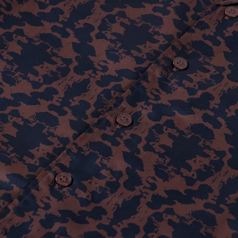 Fred Perry Repeat Print Revere Shirt Carrington Road Brick-5