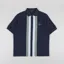 Fred Perry Panelled Button Through Polo Shirt Dark Airforce