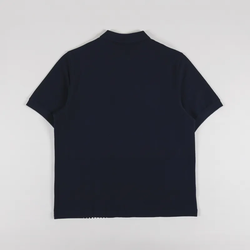 Fred Perry Ombre Zip Through Polo Shirt Navy-1