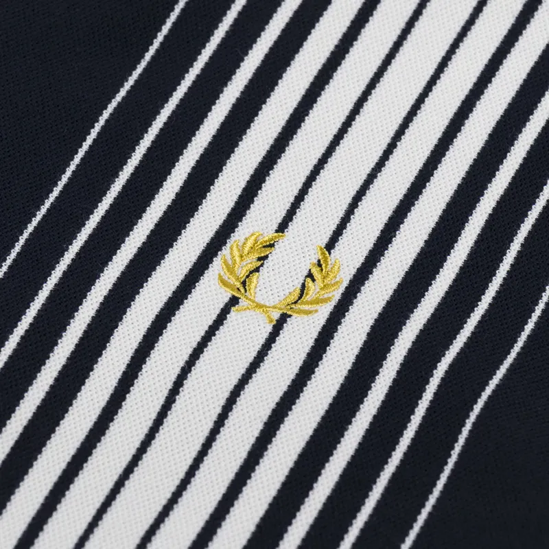 【FRED PERRY】Ombre Stripe Zip Through Polo Shirt R6465 Fred Perry Ombre Stripe Zip Polo Shirt Navy | Glue Store