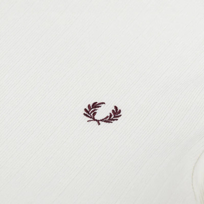 Fred Perry Ribbed Jersey T Shirt Ecru-4