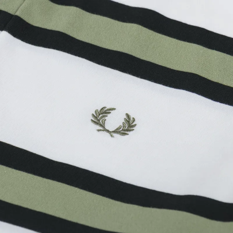 Fred Perry Jersey Stripe Polo Shirt Light Ecru-5