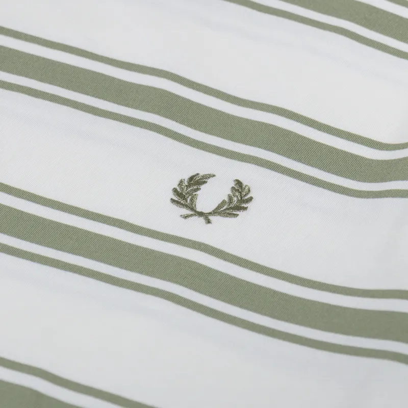 Fred Perry Fine Stripe T Shirt Light Ecru-2