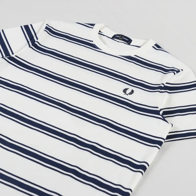 Fred Perry Fine Stripe T Shirt Ecru-1